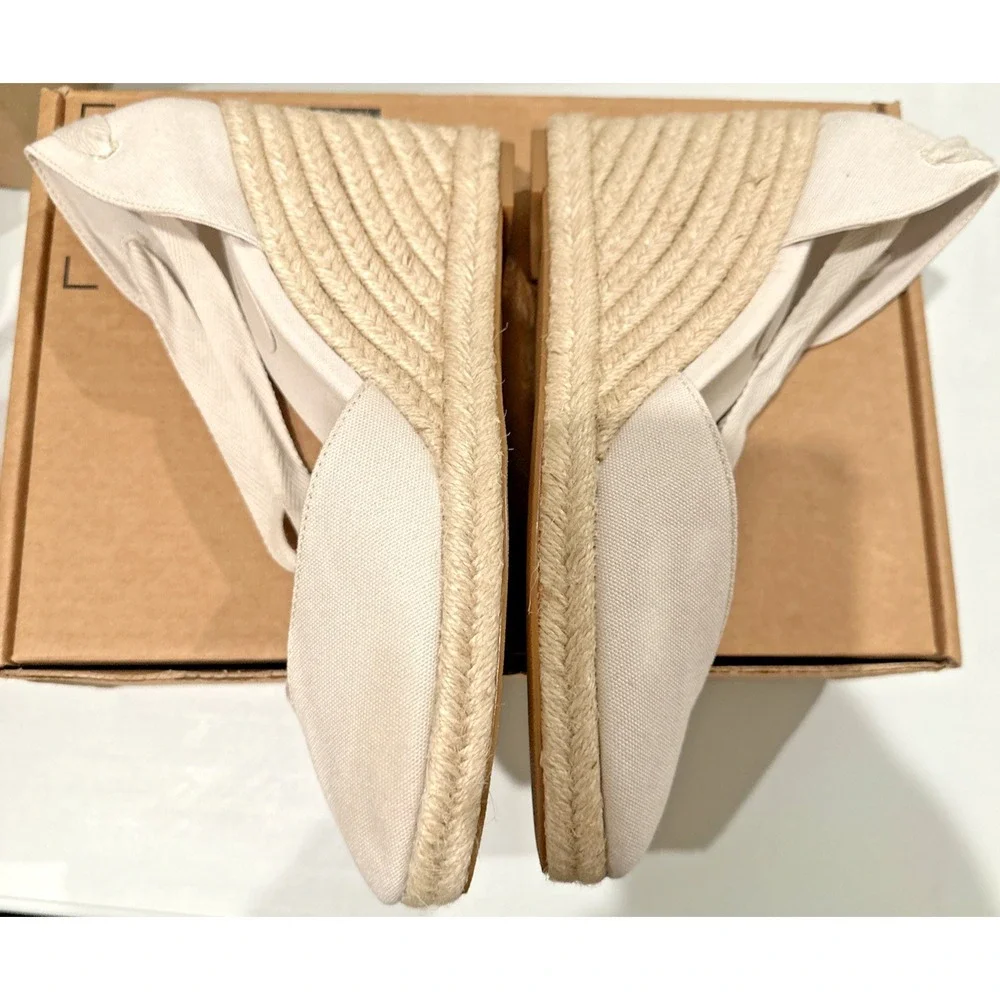 Reformation Size 10M Camille Lace Up Ankle Tie Wedge Heel Espadrille Linen Jute